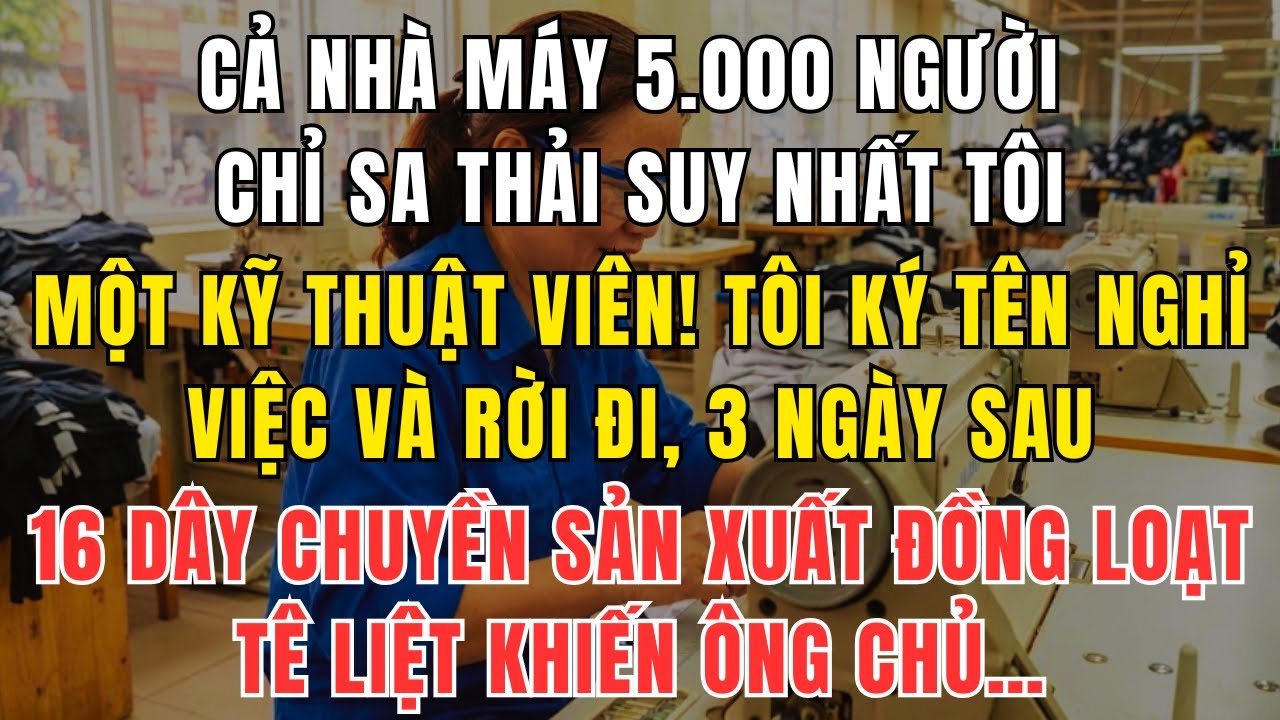 Cả Nhà Máy 5.000 Người, Chỉ Mình Tôi Bị Sa Thải – 3 Ngày Sau, 16 Dây Chuyền Đồng Loạt Tê Liệt
