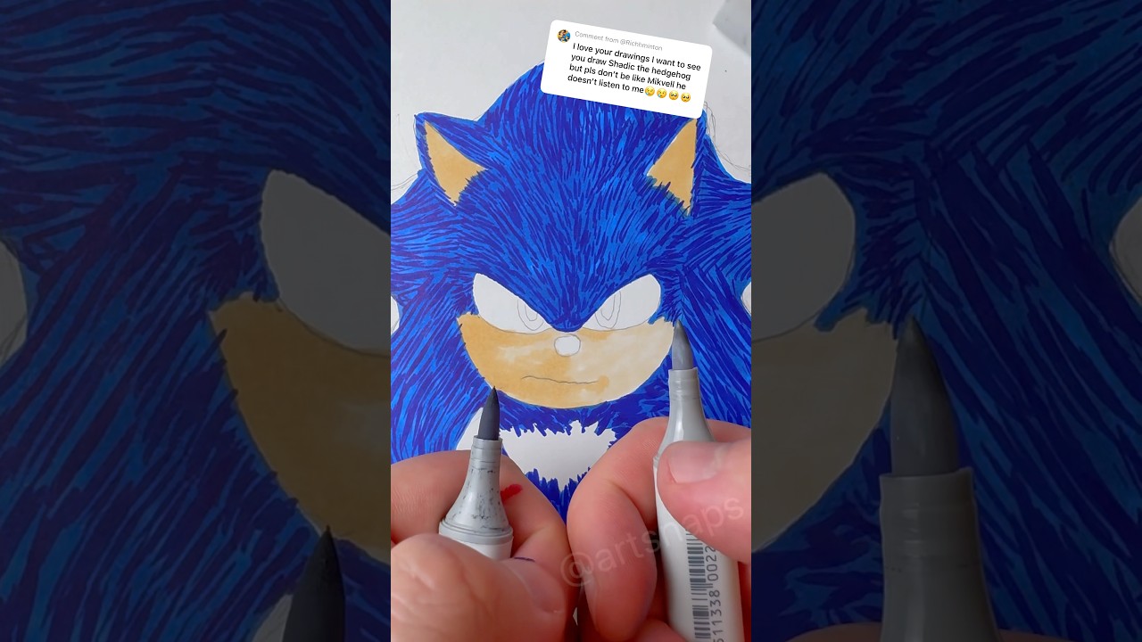 Sonic + Shadow = Shadic the Hedgehog! #art #markers #drawing #sonic #shortsart #shorts