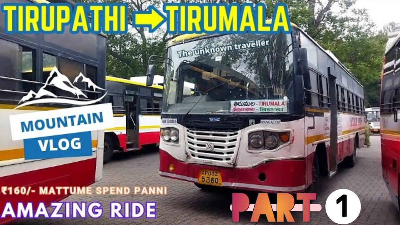 🚌Tirupathi to tirumala journey ⛰️|| travel video APSRTC bus cabin ride || sapthagiri express