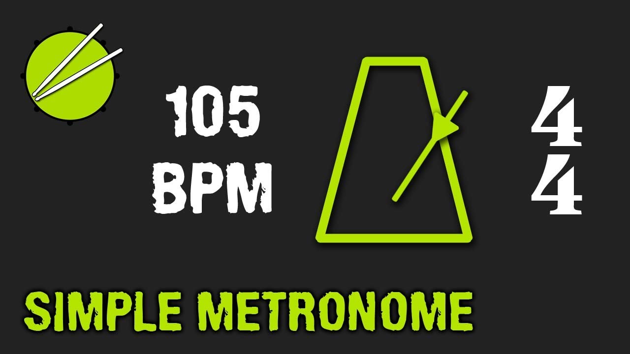105BPM (4/4) Visual Metronome / Click Track - Beginner Drums