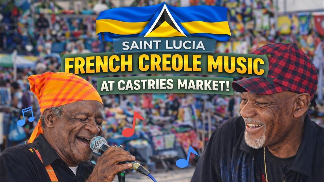 Authentic St.Lucia Culture & French Heritage | Live French Band at Castries Market !!