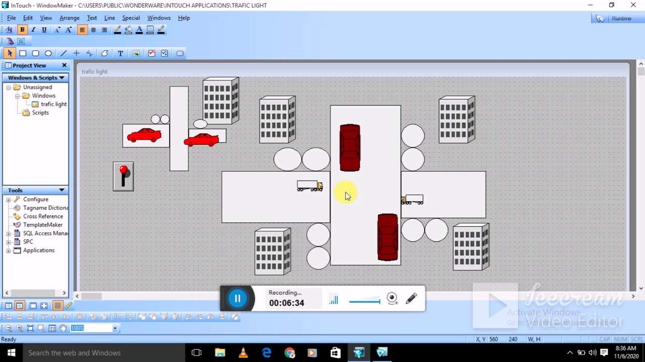 #Traffic lights design  in wonderware intouch #scada   ...part-6