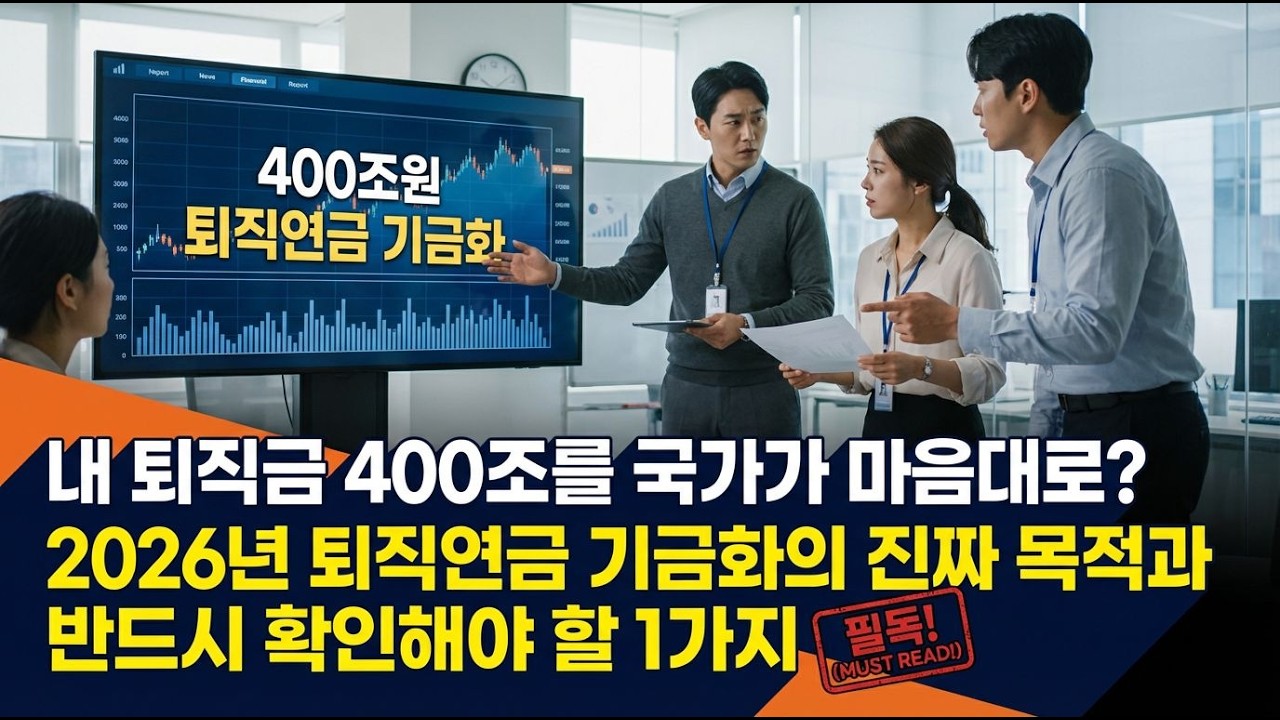내 퇴직금 400조를 국가가 마음대로? 2026년 퇴직연금 기금화의 진짜 목적과 반드시 확인해야 할 1가지