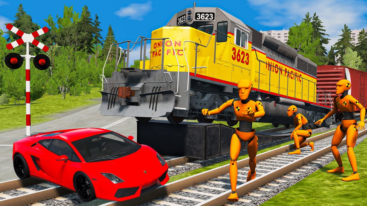 Trains and Cars Crashes - Truck Rescue Cars - BeamNG.Drive #5