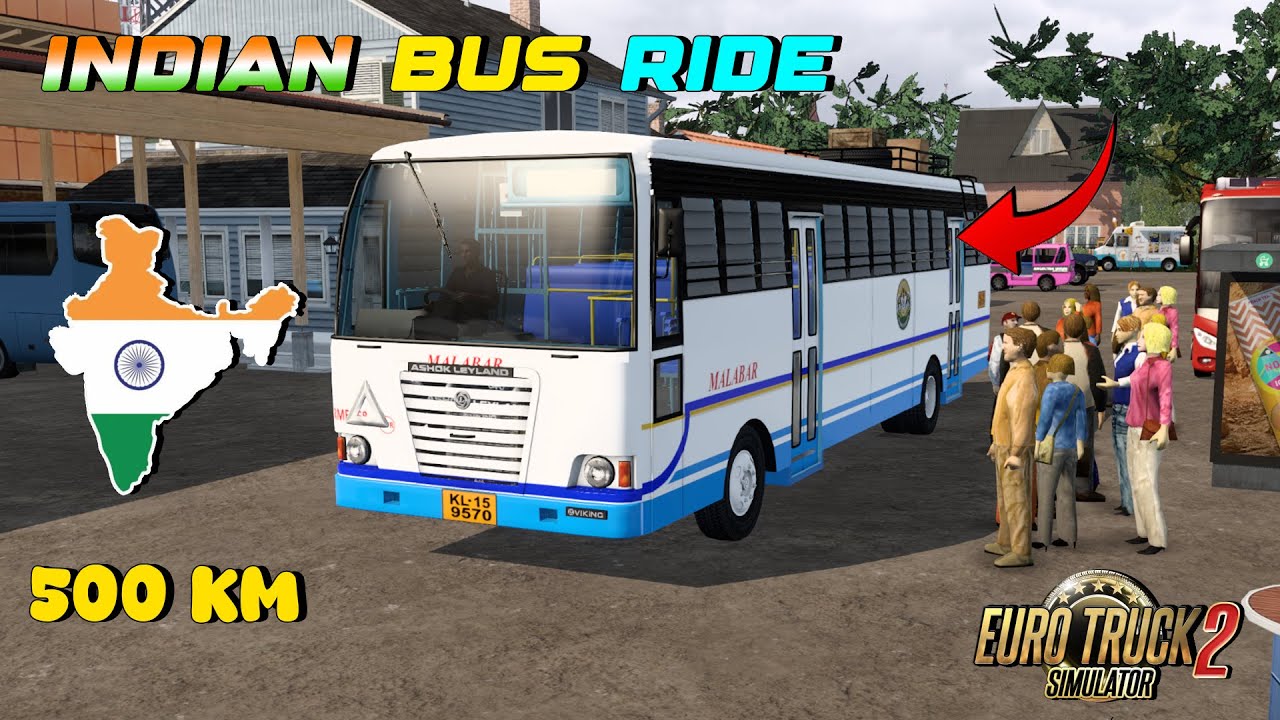 ETS2 Indian Bus Ride 🚍 | Passenger Pickup & 500KM Journey on Indian Map 🇮🇳