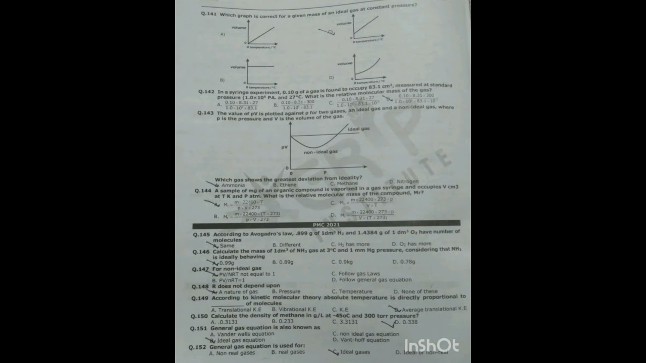 Chapter 3: Gases, states of matter MCQs for class 11 | KIPS Academy | MDCAT & ECAT Chemistry