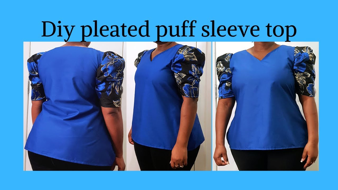Easy puff sleeve top tutorial/pleated puff sleeve top/sewing/ patternmaking.