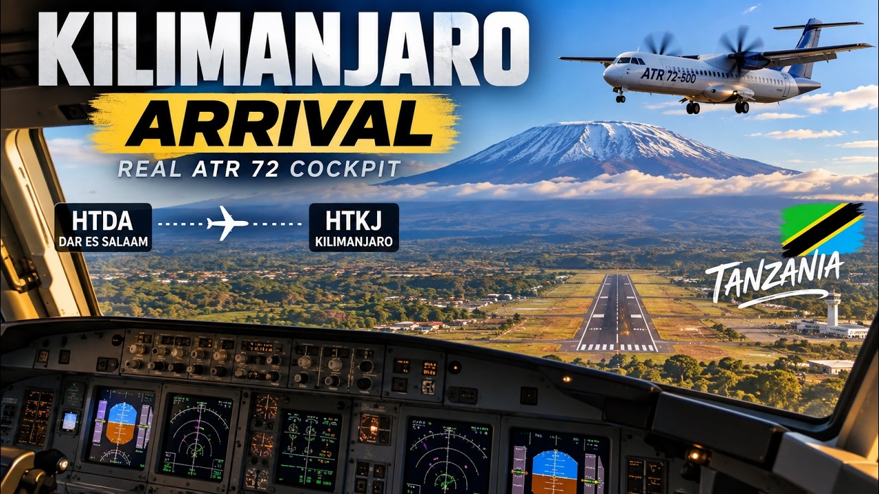ATR 72-500 Full Flight ✈️ Dar es Salaam &rarr; Kilimanjaro | REAL Cockpit POV