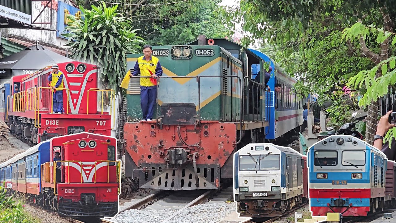 ĐẦU MÁY ÚC D5H DẪN ĐOÀN XE CHẠY THỬ VÀO NHÀ MÁY VÀ CÁC ĐOÀN TÀU QUA KHU VỰC DĨ AN