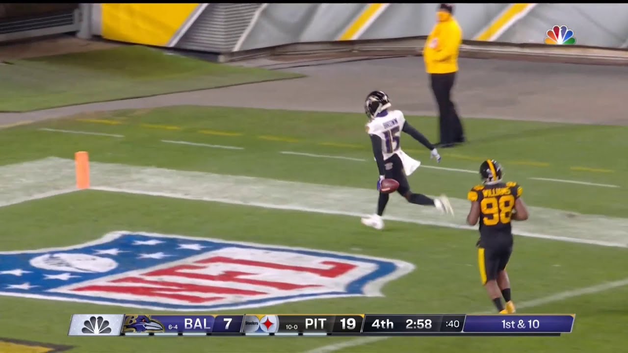 Marquise Brown 70 Yard Touchdown From Trace McSorley | Ravens vs. Steelers | NFL