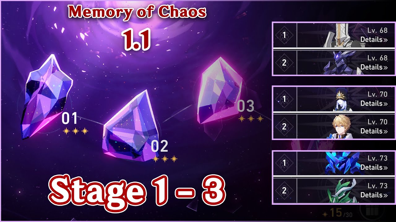 【Honkai: Star Rail】Forgotten Hall Memory of Chaos 1.1 | Stage 1 - 3 Full Stars⭐