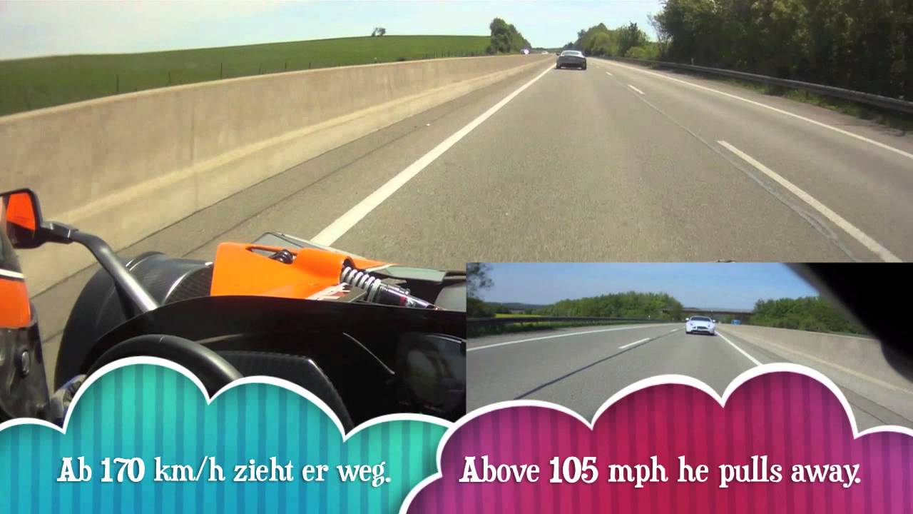 KTM X-Bow - Aston Martin DBS on the Autobahn
