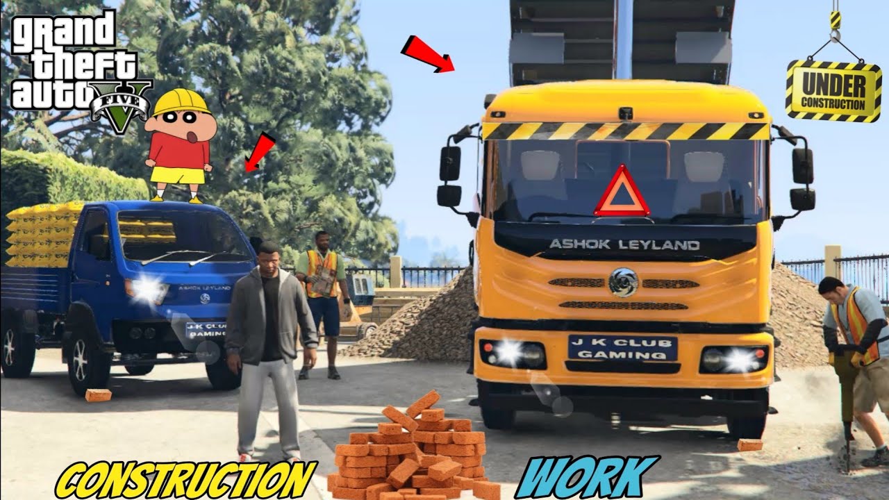 GTA 5 : FRANKLIN AND SHINCHAN DRIVING ASHOK LEYLAND TRUCK IN GTA 5 || INDIAN TRUCK IN GTA 5