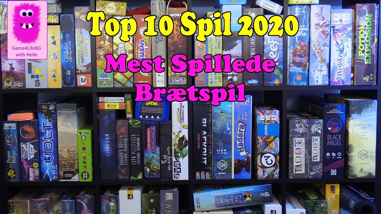 Top 10 spil 2020 - Mest Spillede Br&aelig;tspil