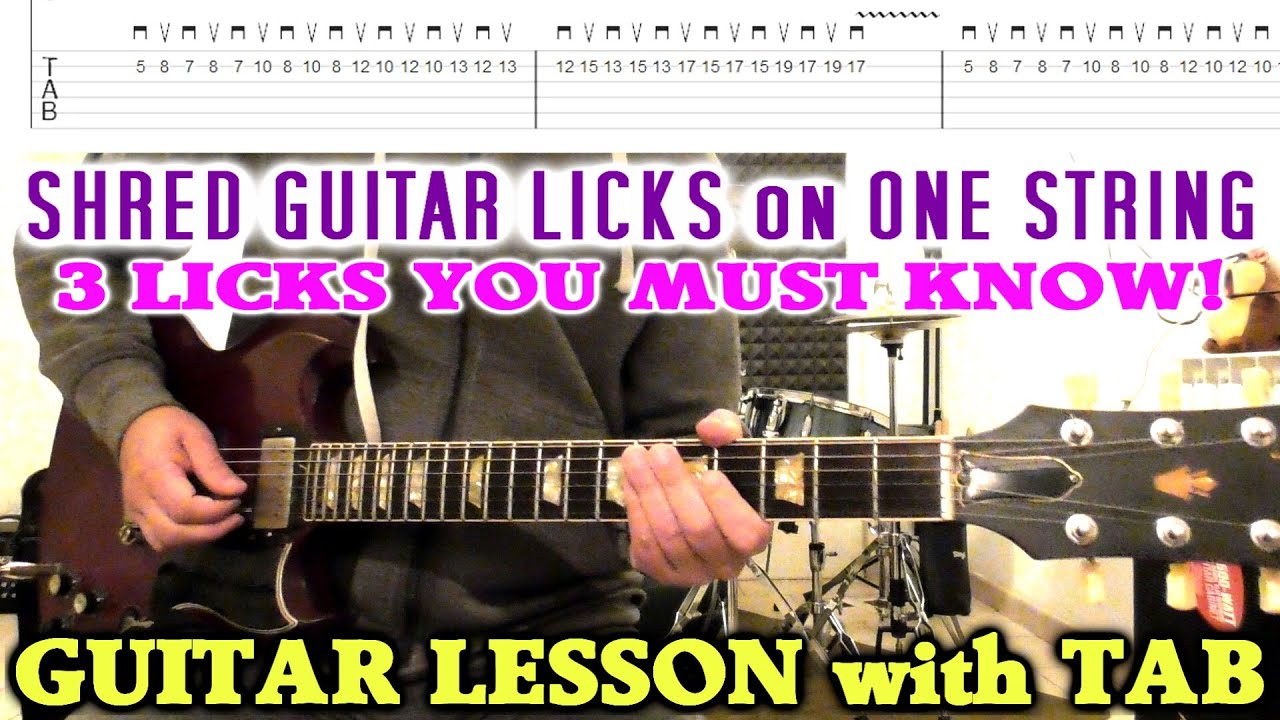 Fast GUITAR LICKS on ONE STRING! | Lesson with TAB | Shred E Minor Licks
