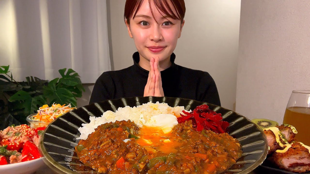 【ASMR】キーマカレーライス [咀嚼音/EatingSounds/Mukbang/먹방]
