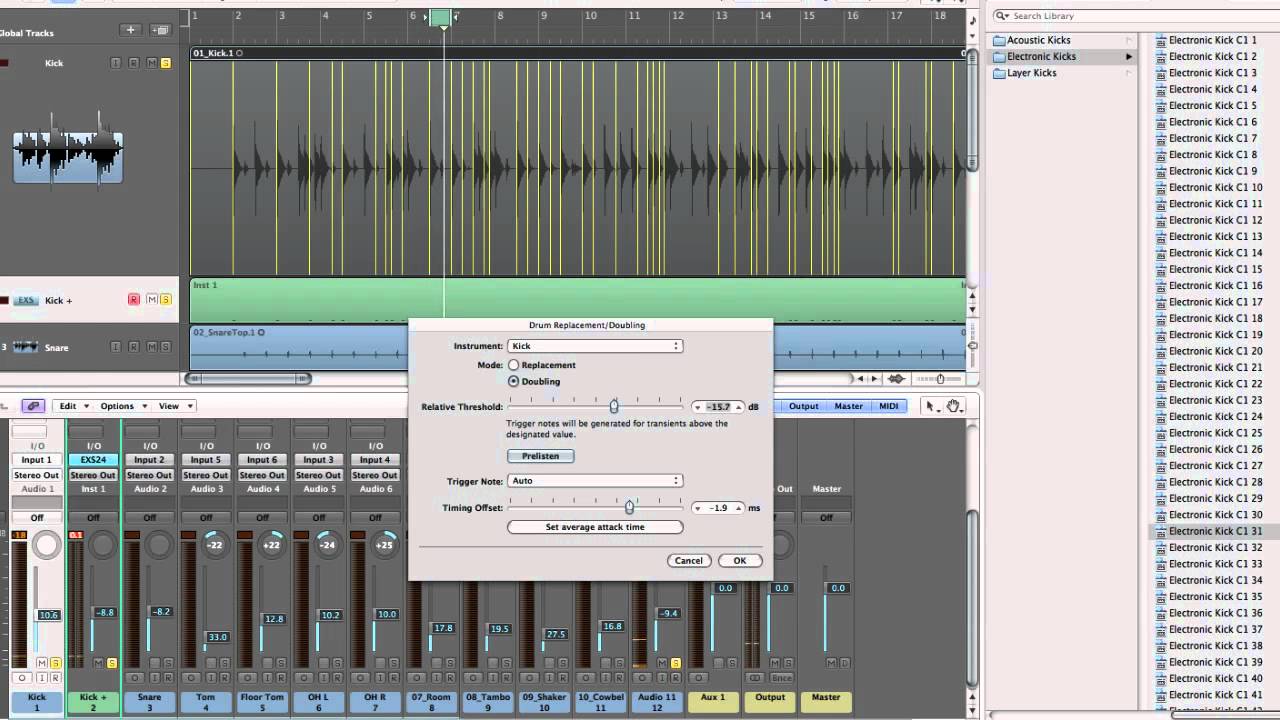 Layering & Doubling Drum Samples in Logic 9
