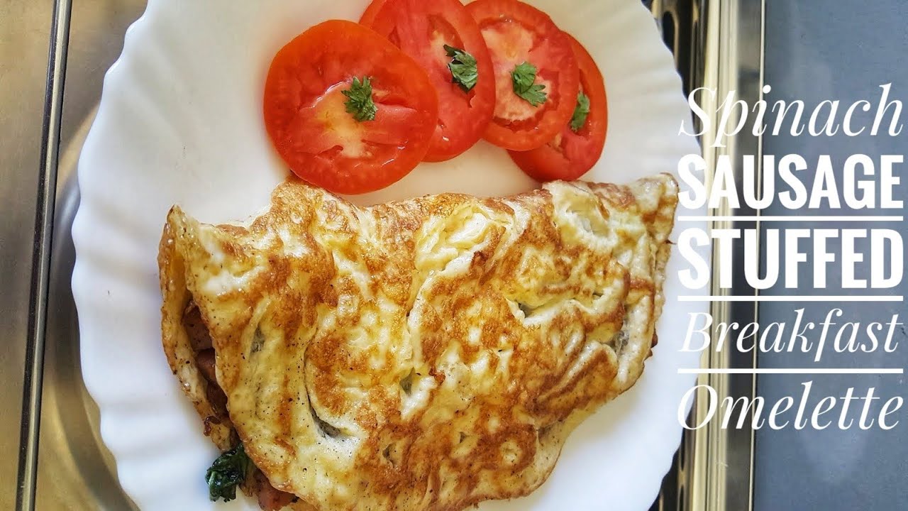 How To Cook Stuffed Omelette | Sausage SPINACH Omelette Recipe