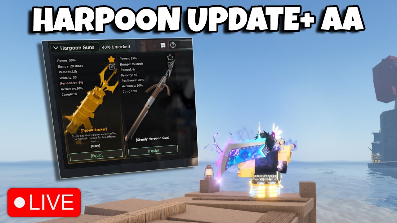 *LIVE* NEW HARPOON UPDATE & ADMIN ABUSE In Fisch!