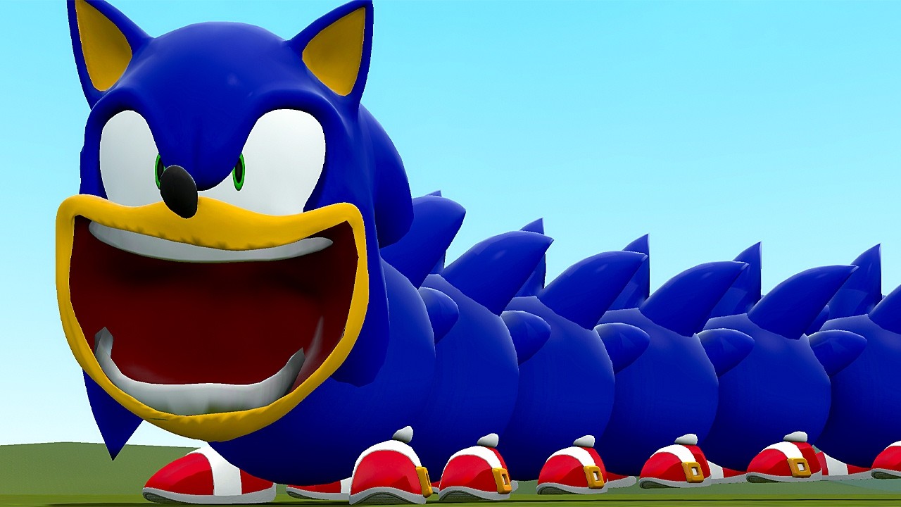 WHAT IF HUNGRY WORM BECOMES HUNGRY SONIC WORM ROBLOX In Garry's Mod!?