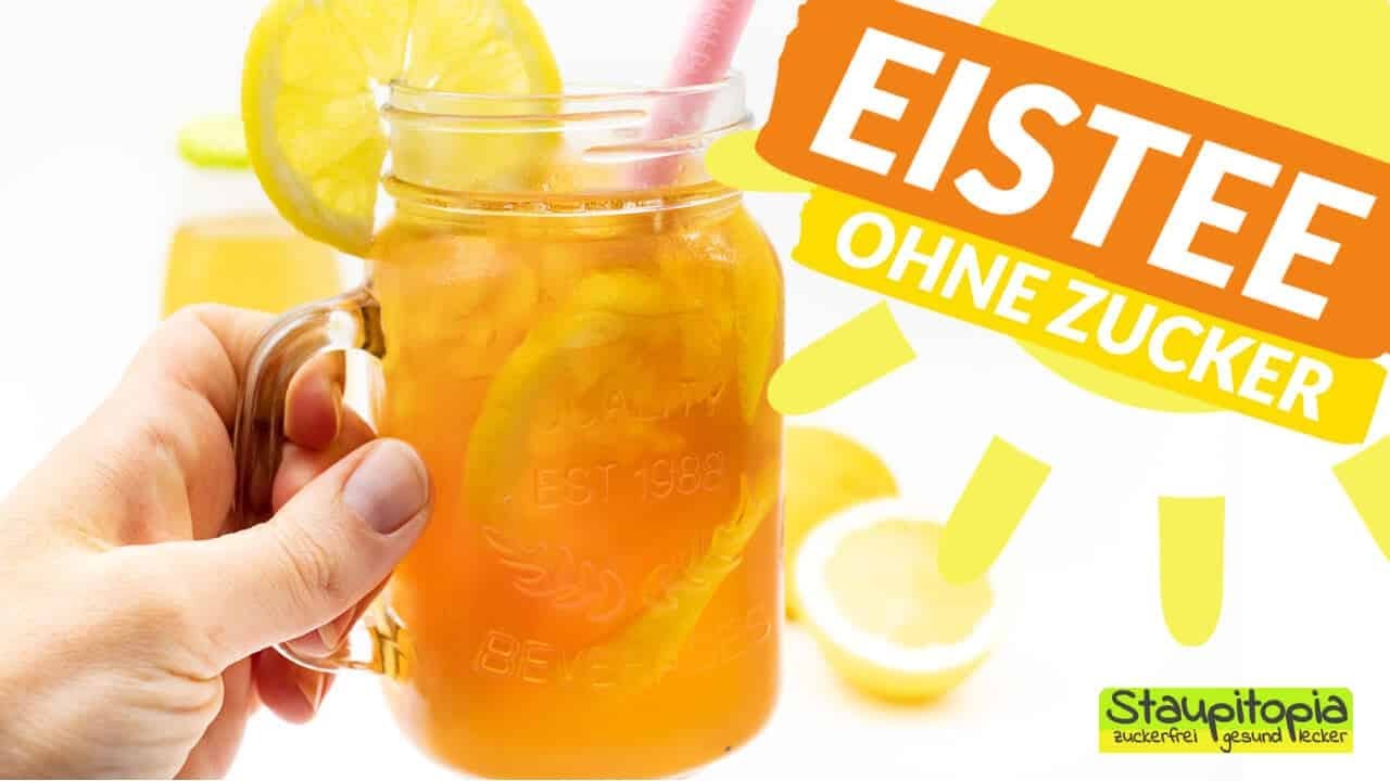 So kannst du gesunden Eistee ohne Zucker selber machen I Low Carb Zitronen Eistee Rezept