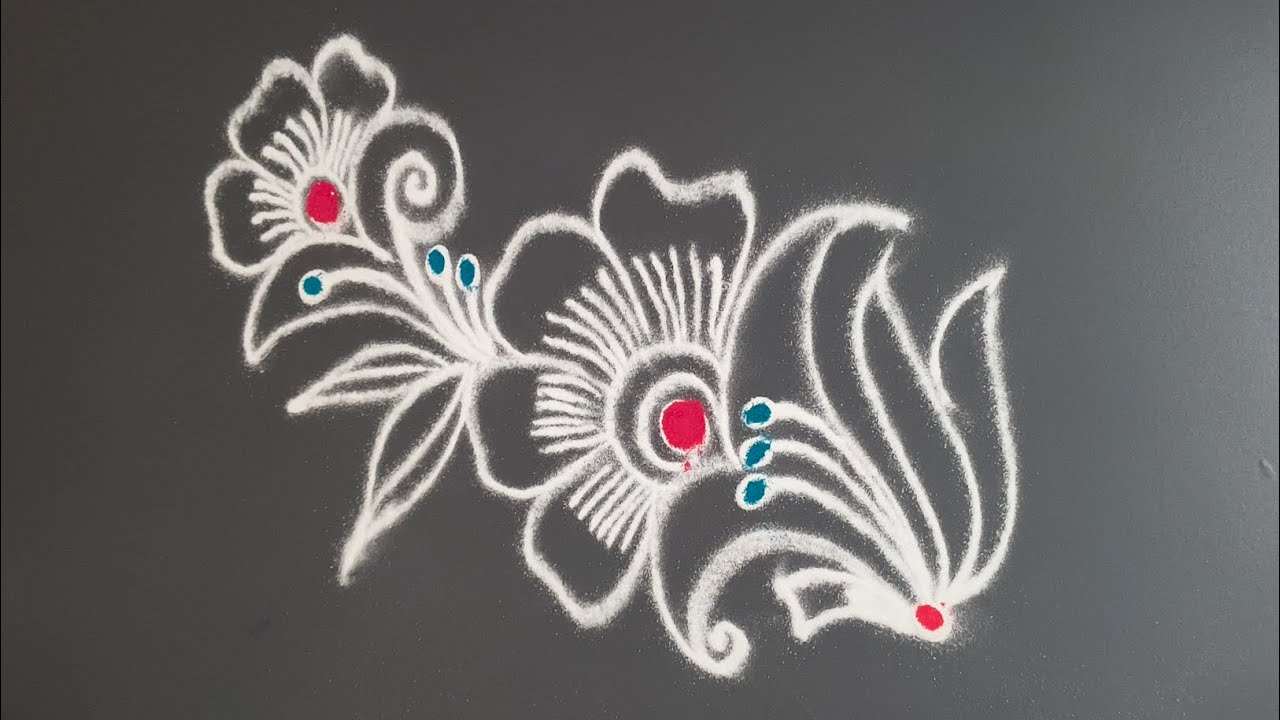 🌺 Daily Simple Flower Rangoli #rangoli 
