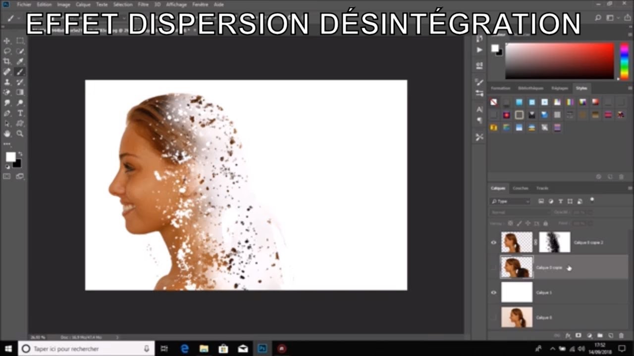 TUTO PHOTOSHOP EFFET DISPERSION DESINTEGRATION