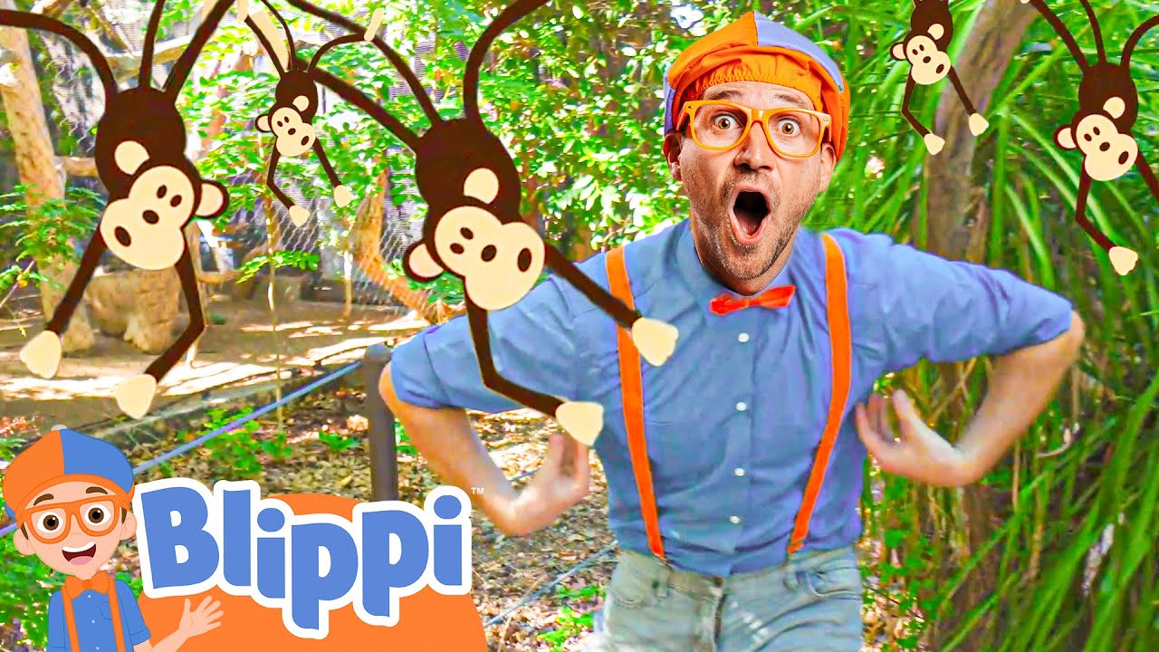 Explore Monkey Jungle Animals with Blippi! | Children's Zoo Adventure | Educational Videos For Kids