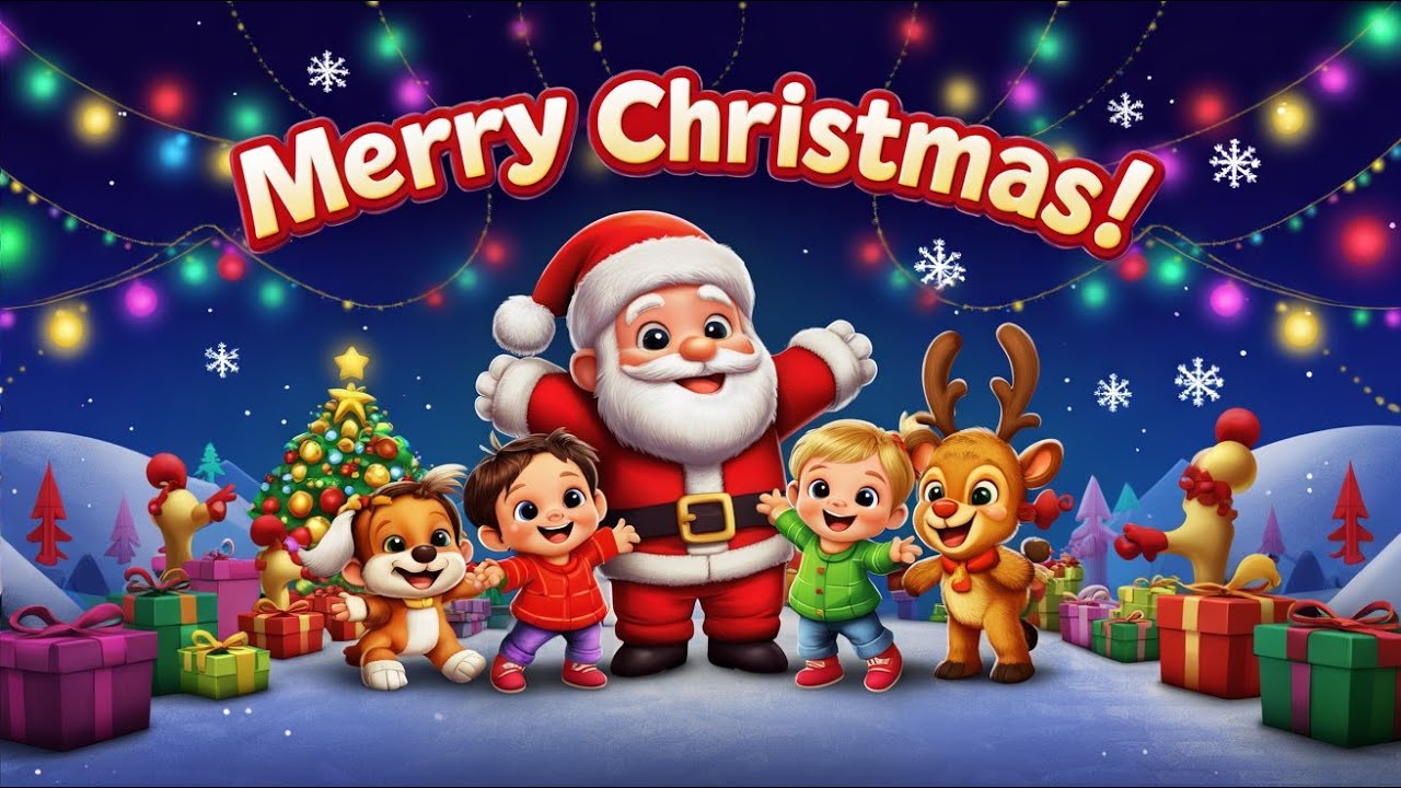 🎅 Merry Christmas Song for Kids 🎄 | Fun Dance with Toddlers & Animals | Christmas Rhymes