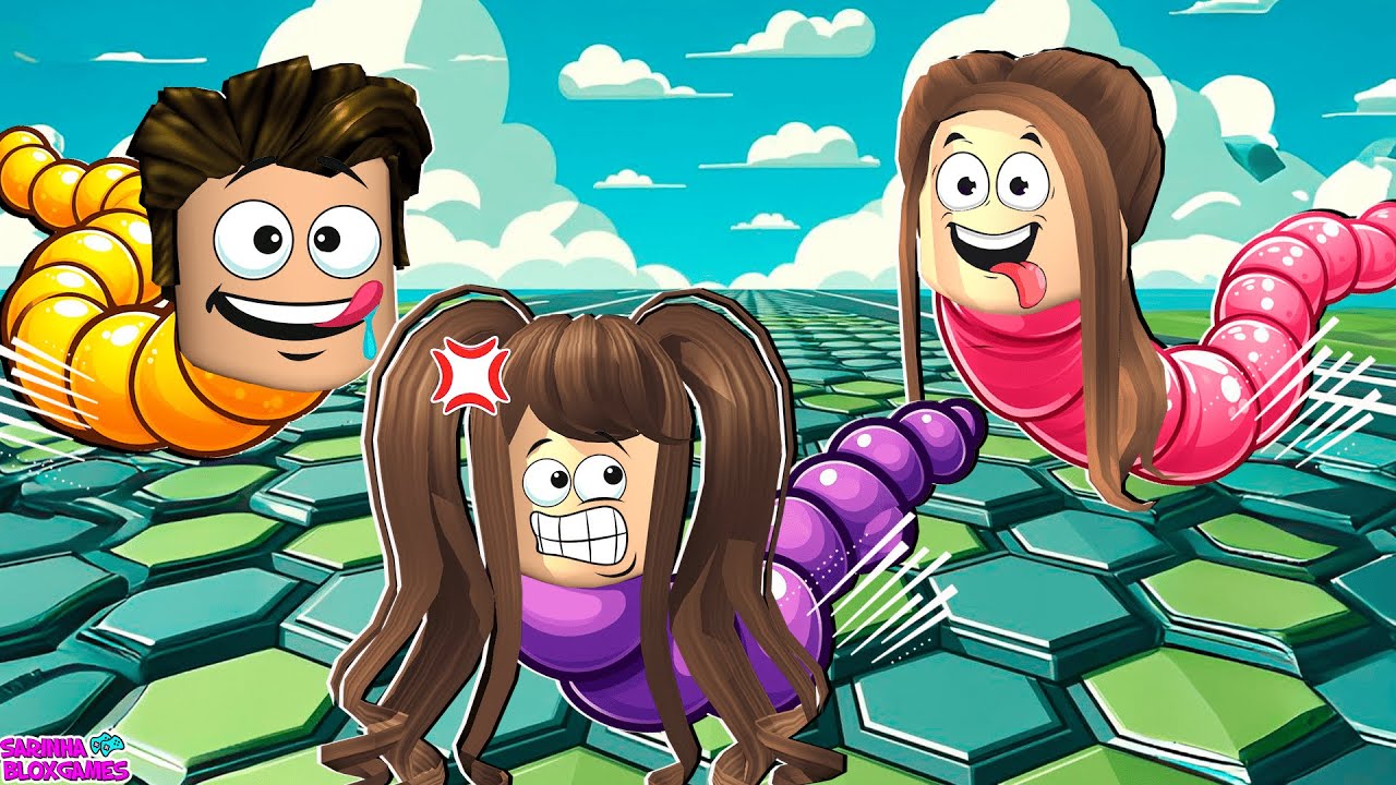 MEUS PAIS SÃO MINHOCAS GIGANTES E QUEREM ME PEGAR!! Slither Simulator 🐍Roblox