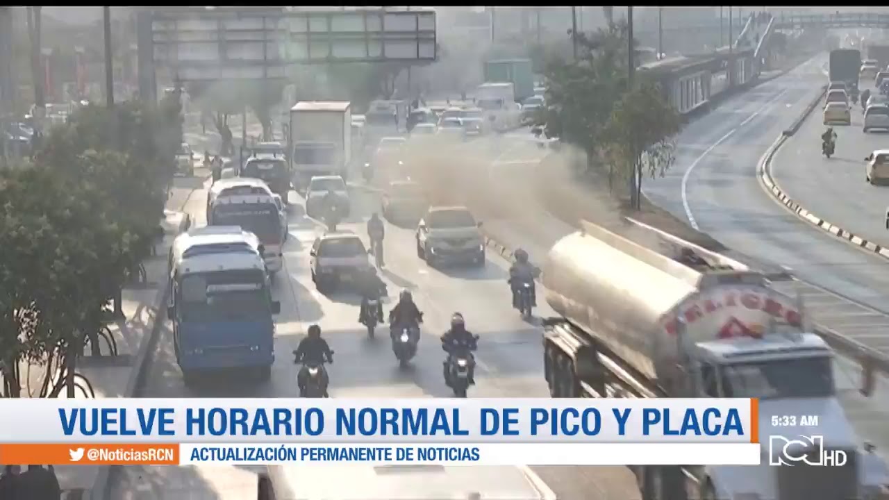 Vuelve el horario normal de pico y placa