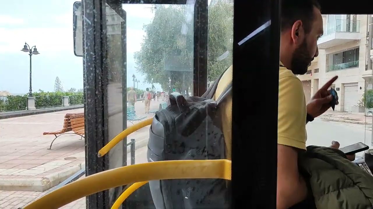 Bus Ride: St. Julian’s - Sliema - Gzira - Ta'Xbiex - Msida - Pietà to Valletta, Malta #travel #bus