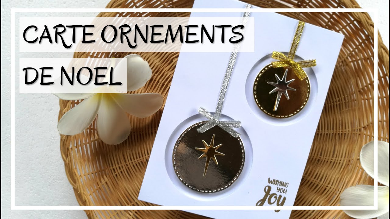 TUTO CARTE DE NOEL FACILE : CARTE BOULES DE NOEL - carterie scrap [DIY de noël, carte de voeux]