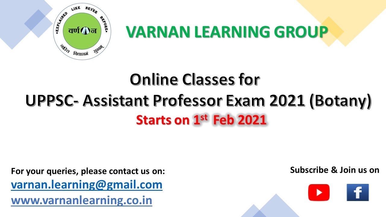 UPPSC Assistant Professor - Botany  (2019) Question Paper