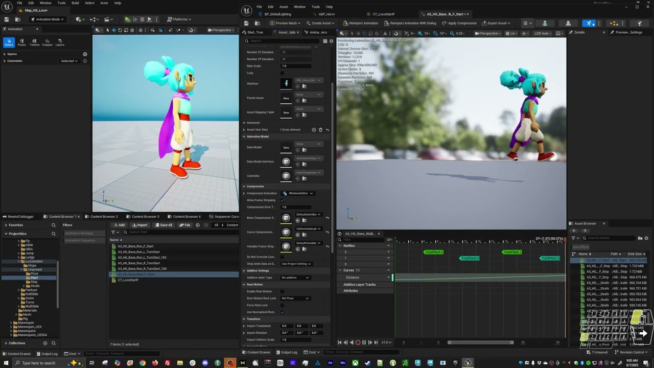 Player Walk Animation Set UE5.6 Control Rig - 14 - Start Transition Blends