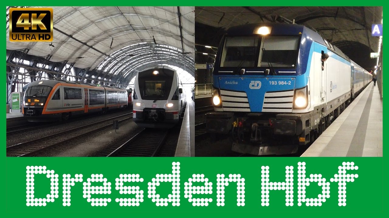 🟩 Züge in Dresden HBF mit IC2, BR 143, NJ, vielen Lichtgrüßen und mehr [4K/50FPS] | Zugblick #48🟩​