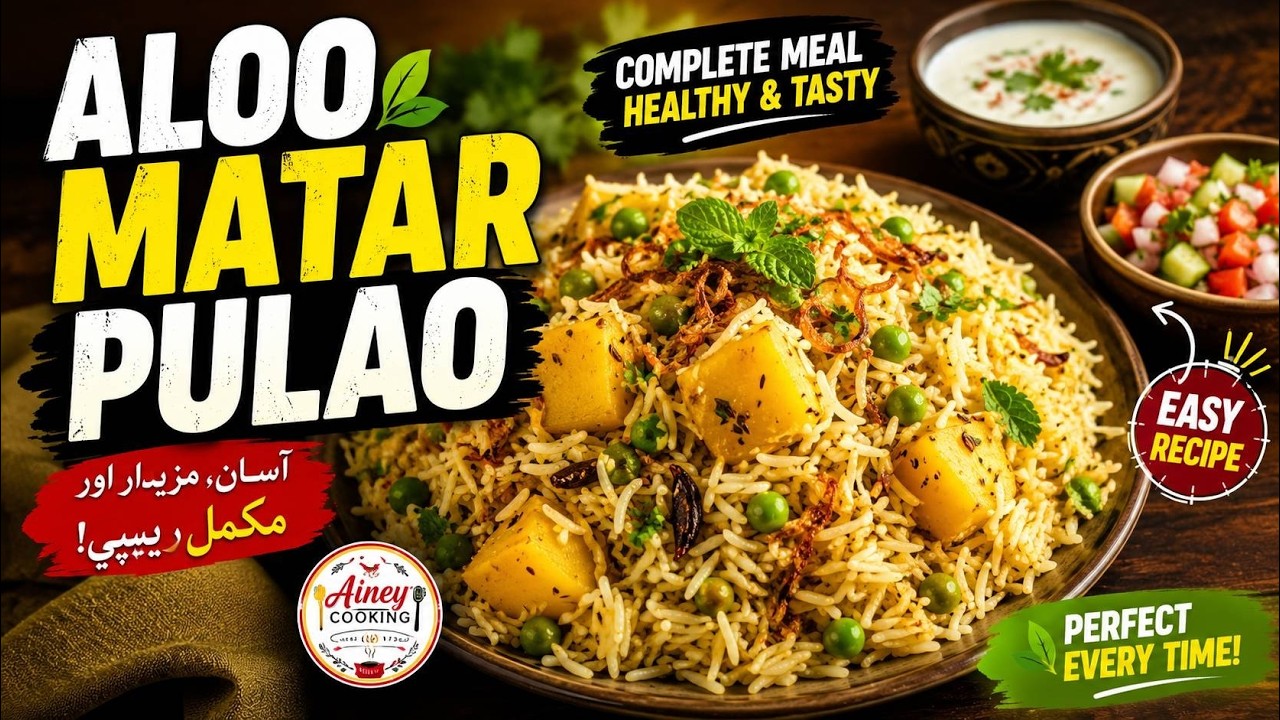 Aloo Matar Pulao with Healthy Tomato Chutney | Easy & Tasty Homemade Recipe