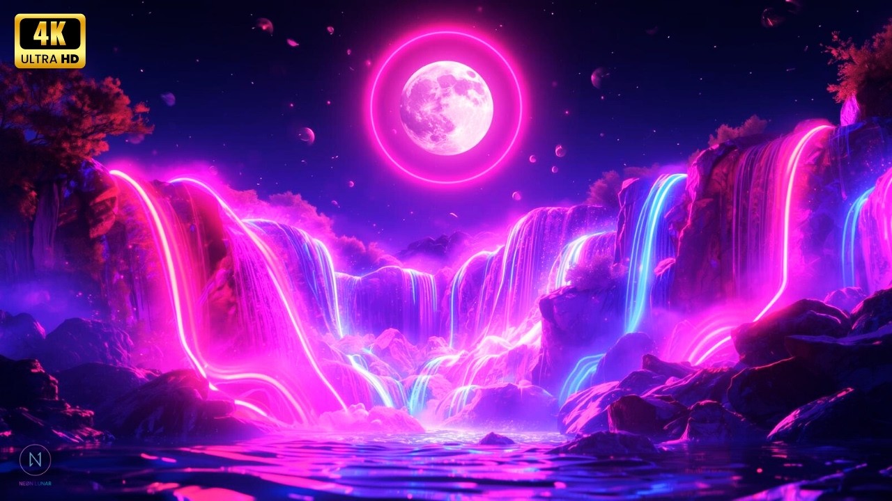 Sleep in 3 Minutes with NEON Rain Sounds / 4K Lucid Dream Visuals