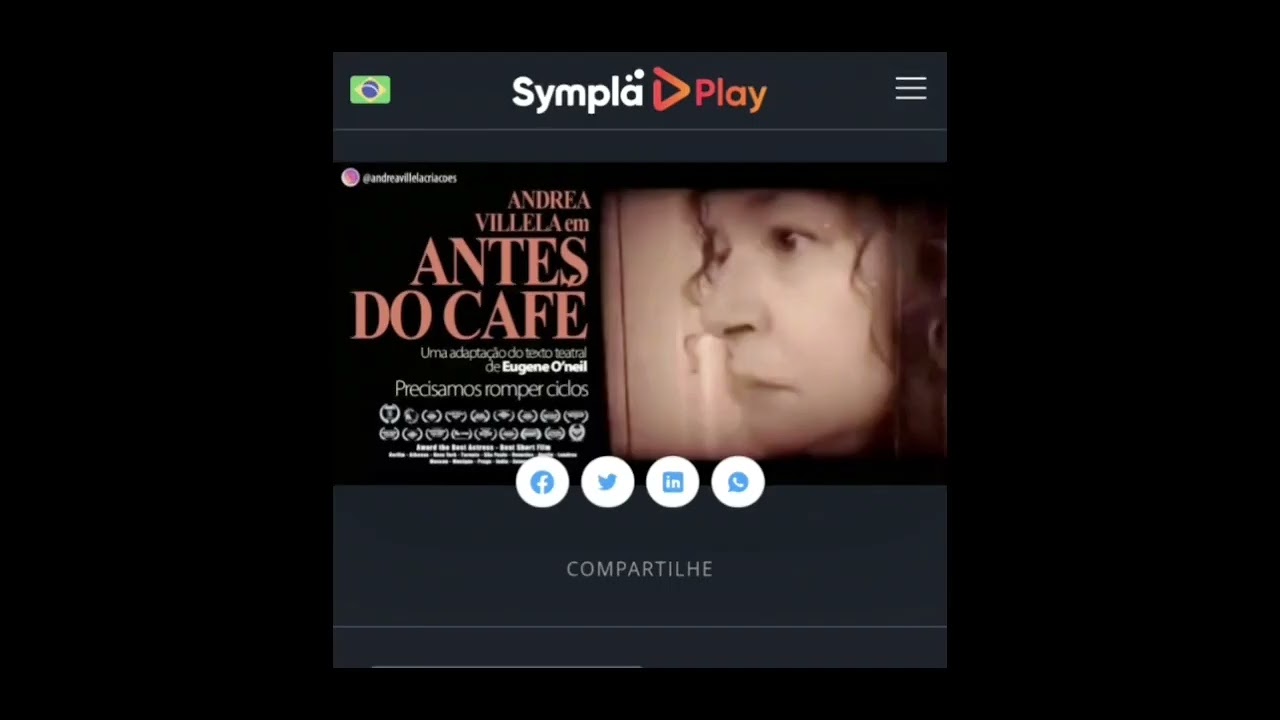 Em Exibi&ccedil;&atilde;o Agora no #SymplaPlay #curtapremiado #AntesdoCaf&eacute; @andreavillelacriacoes