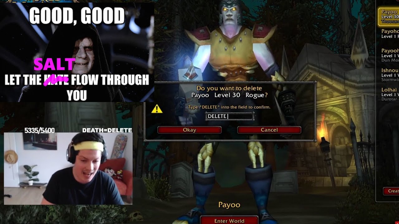 Payo SALTY after loss to warrior using 100% of his brain || WoW Classic Gems #15