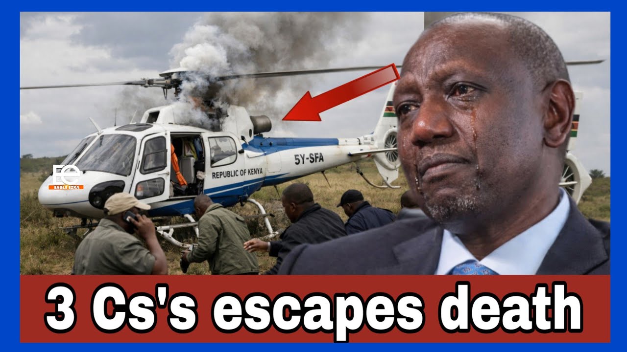 Ruto’s 3 CSs Escape Death After Sudden Helicopter Failure;Panic Strikes statehouse badly Ruto kwisha