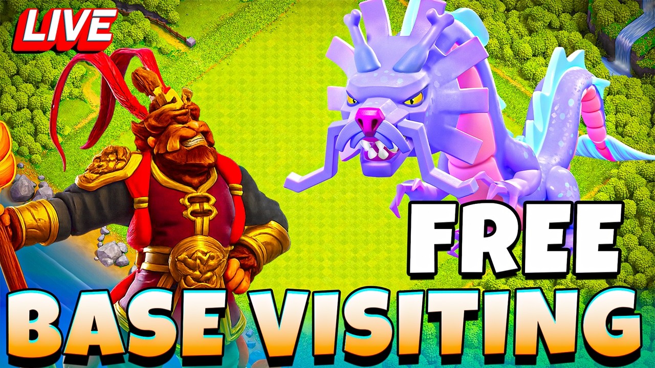 FREE AZURE DRAGON | LIVE BASE VISIT | CLASH OF CLANS GAMEPLAY