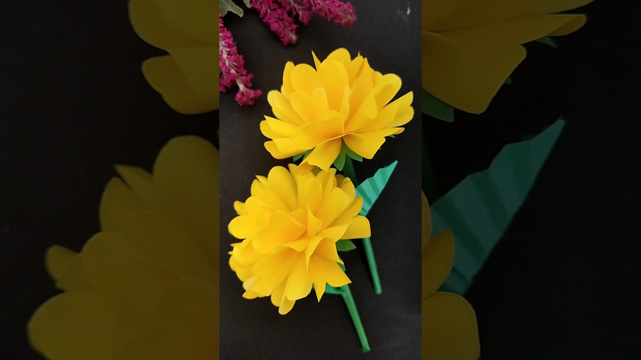 Beautiful Yellow Flower Making #shorts#yellowflower#beautiful#diy#flower#paperflower#flowermaking
