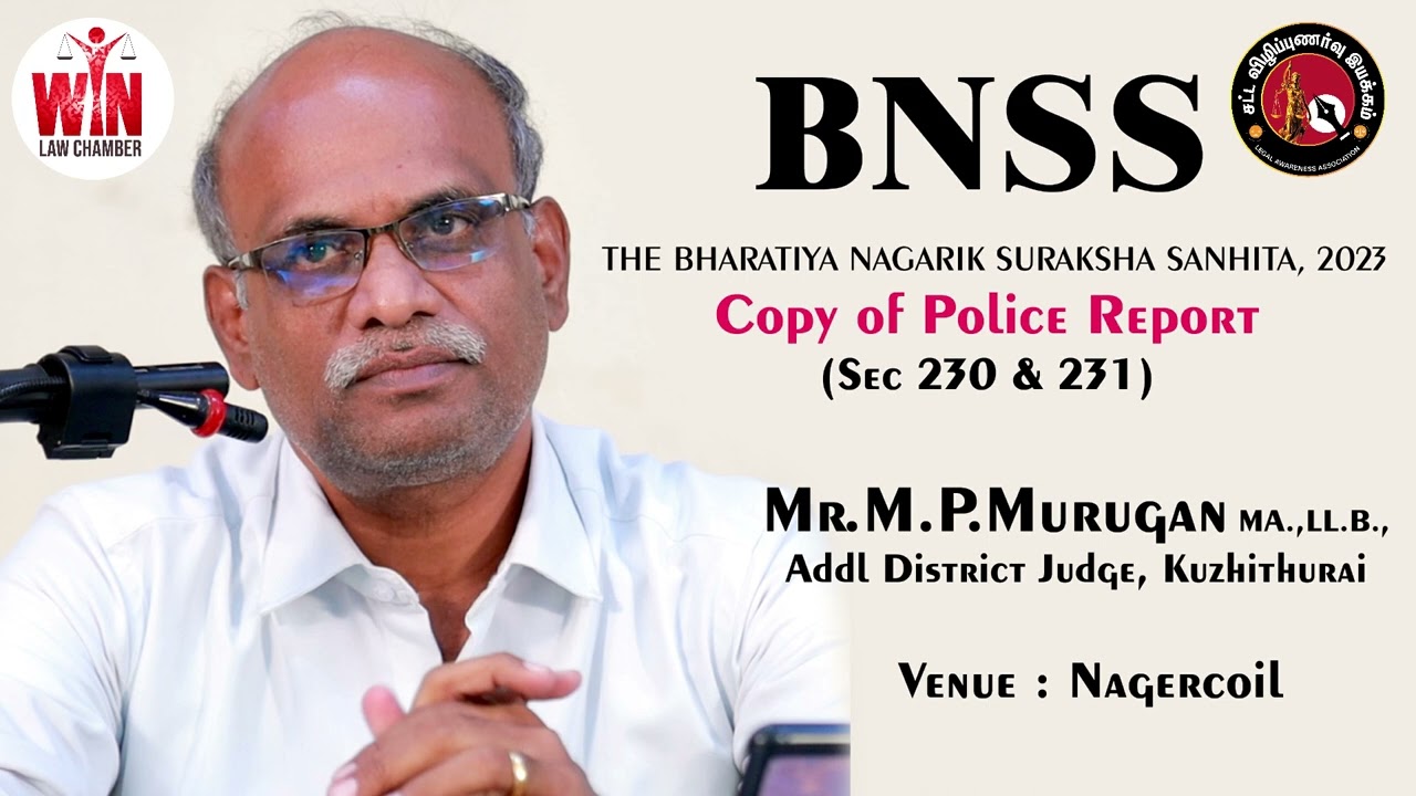 #criminallaw| #bnss | Section 230 & 231 of BNSS by Hon'ble Addl Dist Judge Mr.Murugan, Kuzhithurai