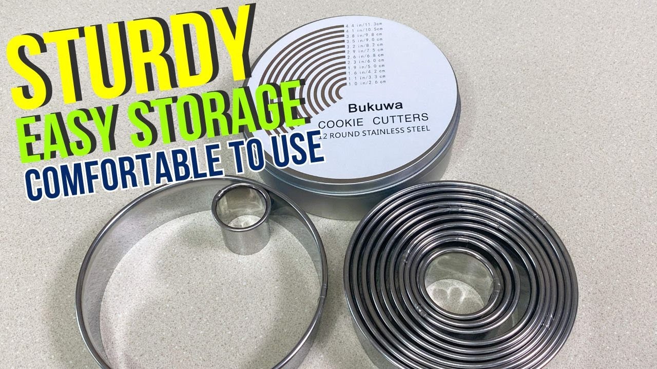 BUKUWA 12 PIECES ROUND COOKIE/BISCUIT CUTTER SET Review | Sturdy Comfortable to Use and Store Easily