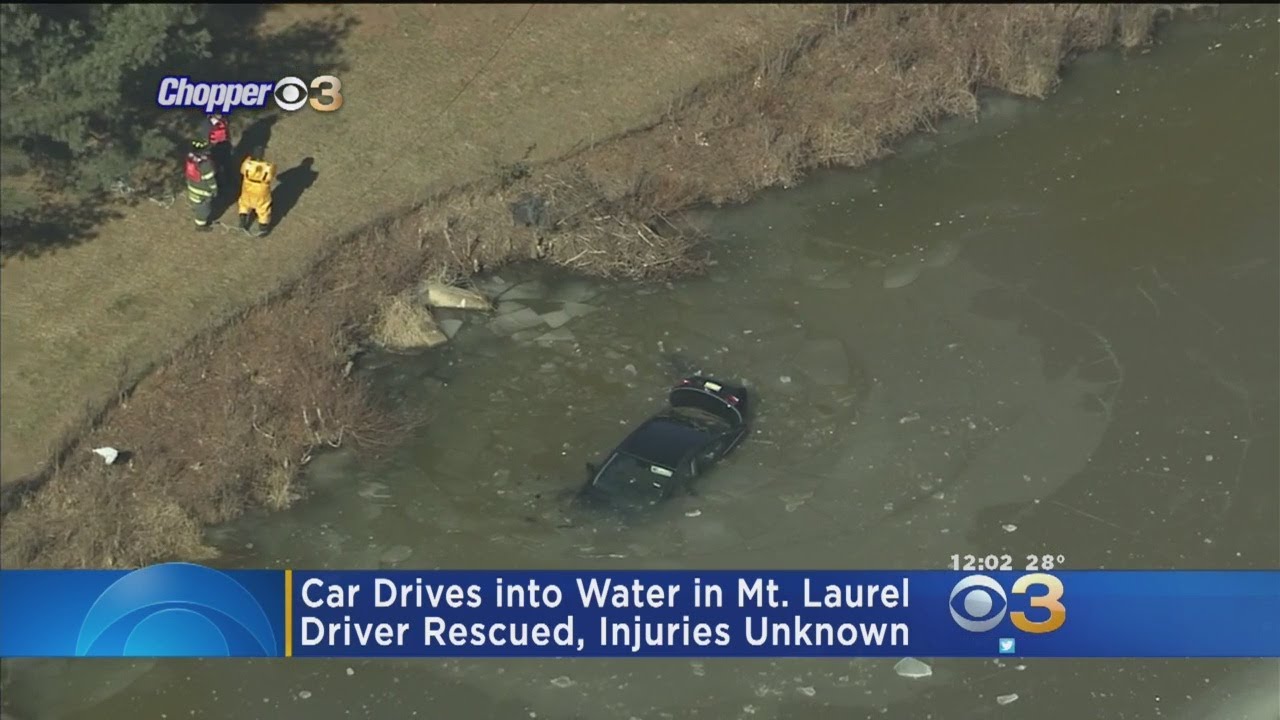 Car Drives Into Water In Mt. Laurel