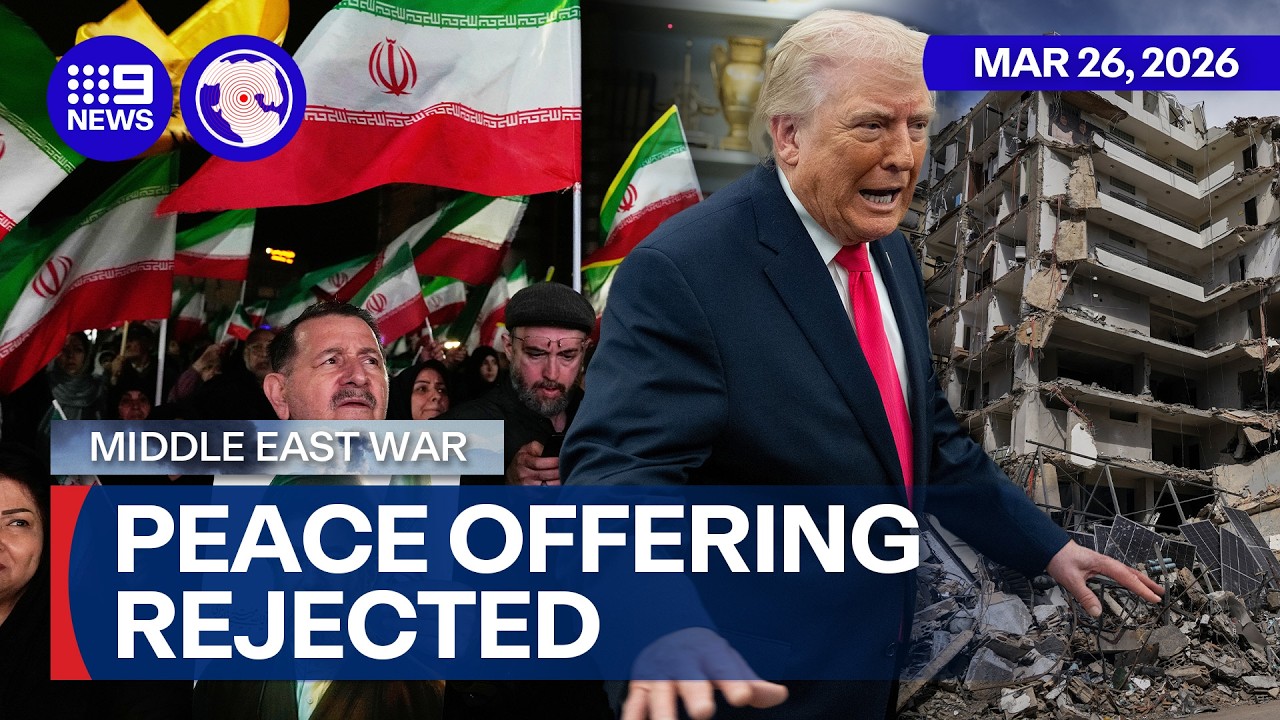 Iran rejects US ceasefire plan and issues its own counterproposal | 9 News Australia