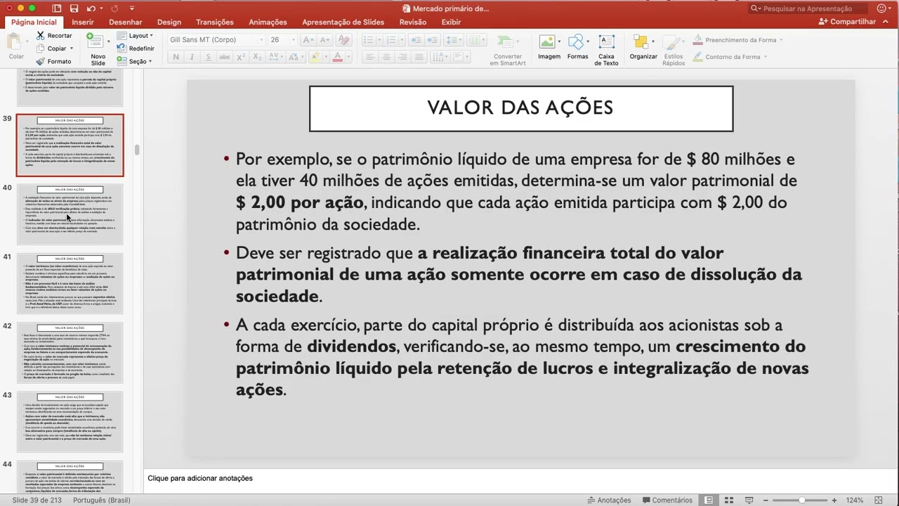 Valor das ações, rendimentos e riscos