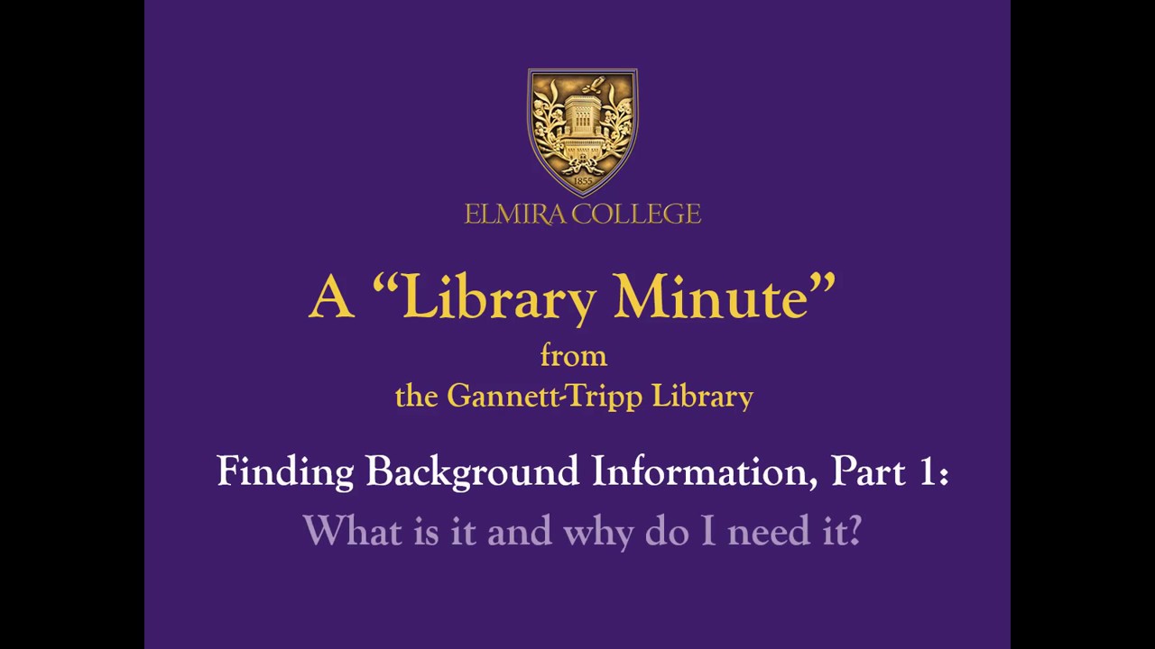 Tutorial: Finding Background Info, Part 1