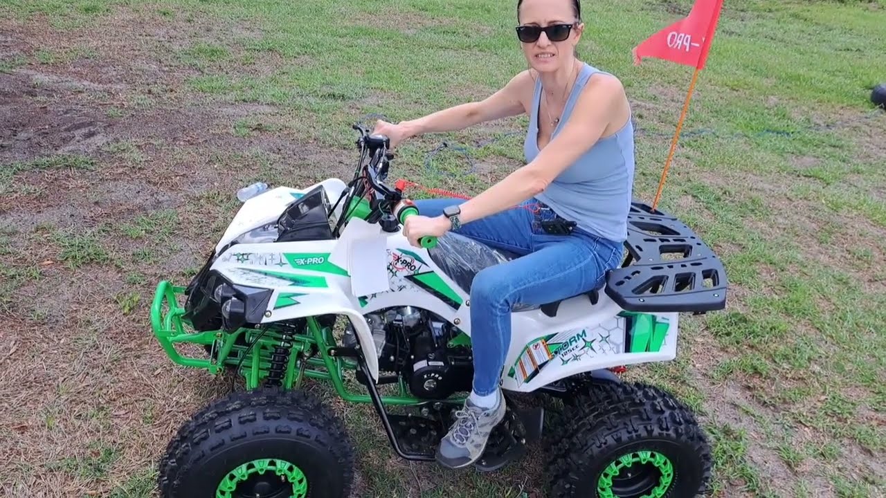 X PRO STORM 125CC ADULT ATV QUAD Nicki's Test Ride break in procedure! Cheap quad worth it?  👍 & SUB